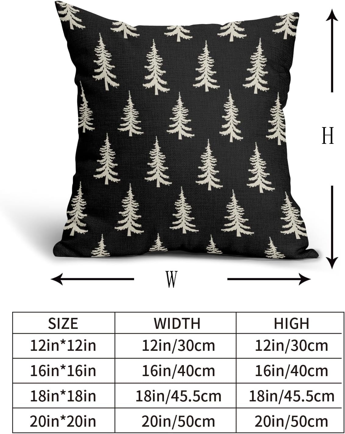 Christmas Tree Pillow Covers 18x18 Set of 2 Red Xmas Rustic Style Winter Print Decorative Outdoor Pillowcases Farmhouse Vintage Holiday Decorations Throw Cushion Case Decor for Couch Sofa Bed