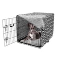 thumbnail image 5 of Art Deco Dog Crate Cover, Abstract Curling Monochrome Black Stripes Minimalist Toned Mosaic Spirals, Easy to Use Pet Kennel Cover Small Dogs Puppies Kittens, 7 Sizes, White Charcoal Grey, by Ambesonne, 5 of 6