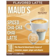 Maud's Chai Tea Latte Pods, Spiced Cha-Cha-Chai Latte, Compatible w/ K-Cup Brewers, 18ct