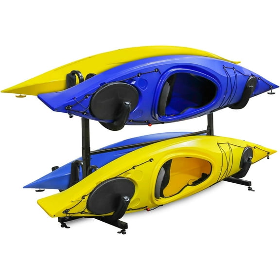 RaxGo Freestanding 4 Kayak Rack, Heavy Duty Kayak Stand for Indoor, Outdoor, Garage, Shed, or Dock