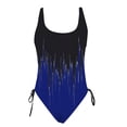 thumbnail image 5 of Busydd Womens Swimsuits Fashion Square Neck Monokini Swimsuits Color Patchwork Tummy Control Swimwear High Waisted Halter Beachwear Summer Modest Full Coverage Tie Side One Piece Swimsuit, 5 of 6