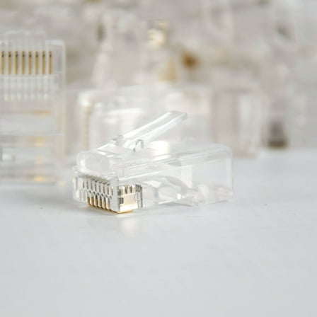 Vertical Cable Cat5E RJ45 Modular Feed Through Plug, 100 Pack