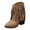 Brown, variant on Women Tassel Western Booties Block Heel Suede Cowboy Ankle Boots Fringe Pointed Closed Toe V-Cut Stacked Heel On Short Boots Cowgirl Embroidered Retro