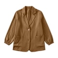 thumbnail image 3 of Tqyyweavej Women's Casual Jacket Lightweight Button Down Business Work Coat Stretch Long Sleeve Jackets for Women with Pockets S-2XL, 3 of 6
