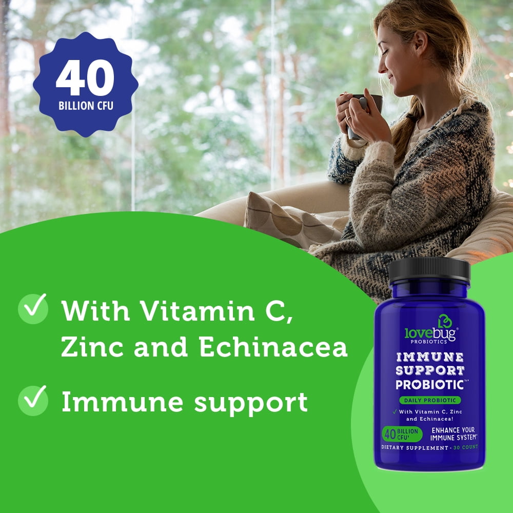 LoveBug Probiotics Unisex Immune Support Daily Probiotics, 30 Count