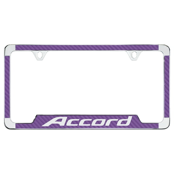 Honda Accord Purple Simulated Carbon Fiber License Plate Frame Holder