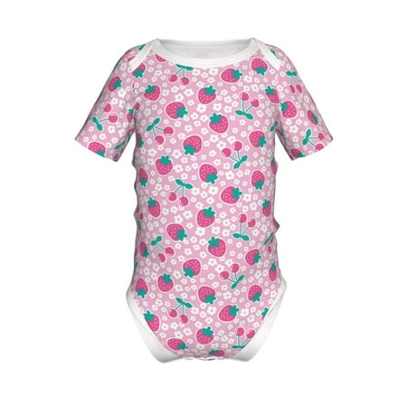 

Gaeub Cherry Strawberry Print Infant Climbing Onesie Toddler Outfit Newborn Baby Bodysuit Baby Boy Girl Clothes -3 Months