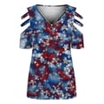 thumbnail image 6 of Fesfesfes Short Sleeve Athletic Shirt Women Womens V-neck Collar Zipper Color Short Sleeve Fold Casual Blouse Tops Ladies T Shirts Short Sleeve 8(L), 6 of 6