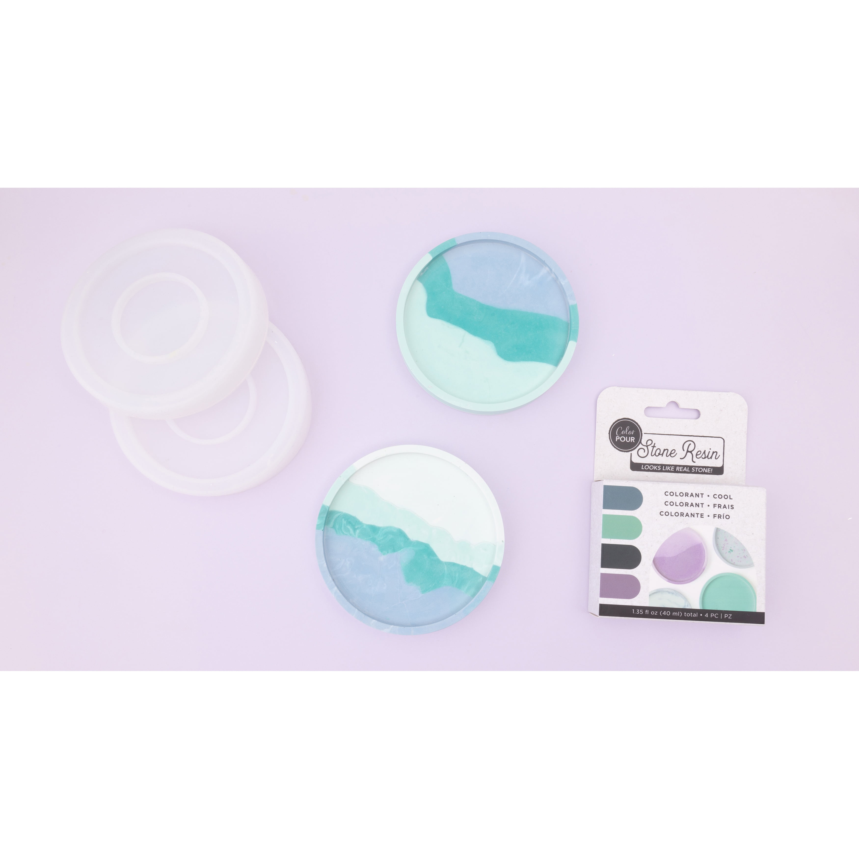 American Crafts Color Pour Stone Resin Coaster Kit