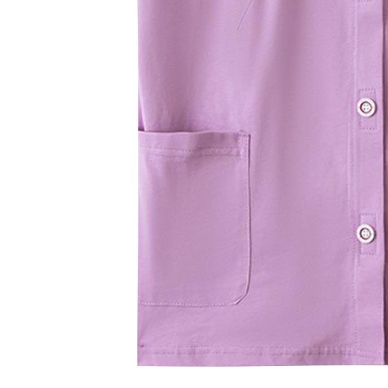JGGSPWM Womens Adaptive Cotton Post Shoulder Surgery Shirts for After Rotator Cuff Recovery Arm Broken Top Purple L