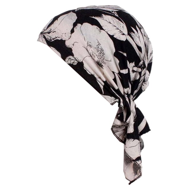 pitrice Chimio Chapeau Impression Foulard Femmes Coton Musulman Turban Stretch Perte de Cheveux Liée Baotou Chapeaux