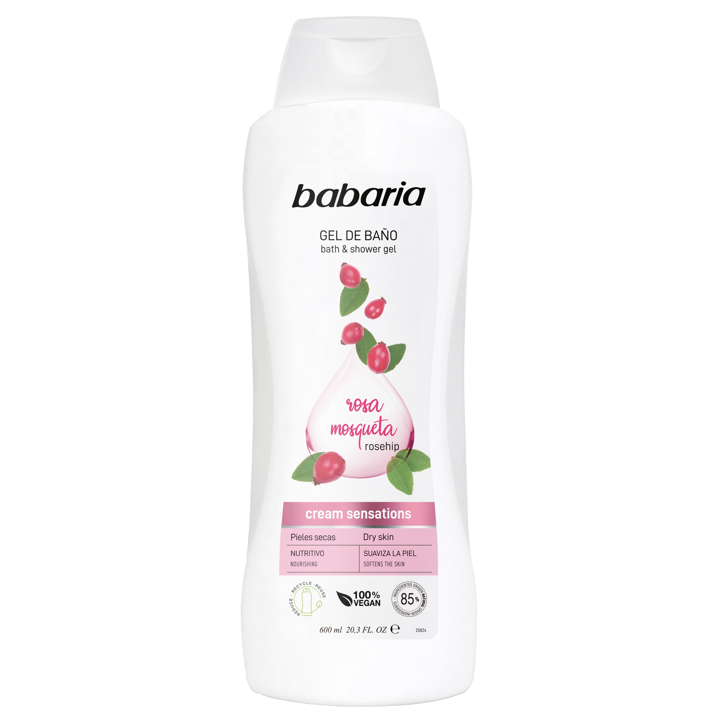 Babaria Rosehip Shower Gel, Nourishing For Dry Skin 20.3 fl. oz