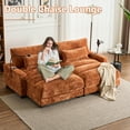 thumbnail image 6 of GNIXUU Oversized Chaise Lounge Reading Chair ,Indoor Comfy Sleeper Sofa with USB Ports, Cup & Phone Holders, Chenille Cloud Bed for Living Room, Bedroom, Office, Apartment,Orange, 6 of 7