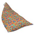 thumbnail image 2 of Cartoon Lounger Chair Bag, Retro Style Circles with Grid Mosaic Pattern Colorful Eighties Pop Art Illustration, High Capacity Storage with Handle Container, Lounger Size, Multicolor, by Ambesonne, 2 of 5
