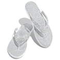 thumbnail image 5 of Women Summer Slippers Fashion Flat-bottom Rhinestone Sandals Flip Flops Solid Color Casual Beach Flip Flops Slide Flash Bling Bling Slippers For Women, 5 of 5