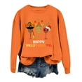 thumbnail image 3 of Happy Hallothanksmas Sweatshirts for Women Crewneck Funny Halloween Thanksgiving Christmas Sweatshirt Pullover Tops, 3 of 5