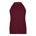thumbnail image 4 of Pompotops Women's Tops Sexy Hollow Halter Round Neck Vest Solid Color Sleeveless Tops, 4 of 7