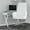 White, variant on Merrick Lane White High Back Button Tufted Faux Leather Swivel Home Office Chair with Silver Welt Trimmed Arms