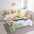 thumbnail image 3 of Manfei Cartoon Frog Mushroom 7 Pieces Bedding Comforter Set,Music Instruments Guitar Full Bedding Set,Red Fruit Fitted Sheet Flat Sheet For Girl Boys,Ultra Soft Home Decor Reversible, 3 of 8