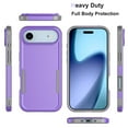 thumbnail image 5 of Njjex iPhone 17 Air Case 6.9" Shockproof Rugged Cover, Military Grade Protection, Slim Fit Anti-Slip Bumper Case Dual Layer Full Body Protective Cover for iphone 17 Air -Purple, 5 of 7