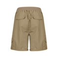 thumbnail image 4 of Mohiass Women Cargo Shorts Plus Size Casual Bermuda Shorts Outdoor High Waisted Drawstring Hiking Shorts with Pockets Light Brown 3XL, 4 of 6