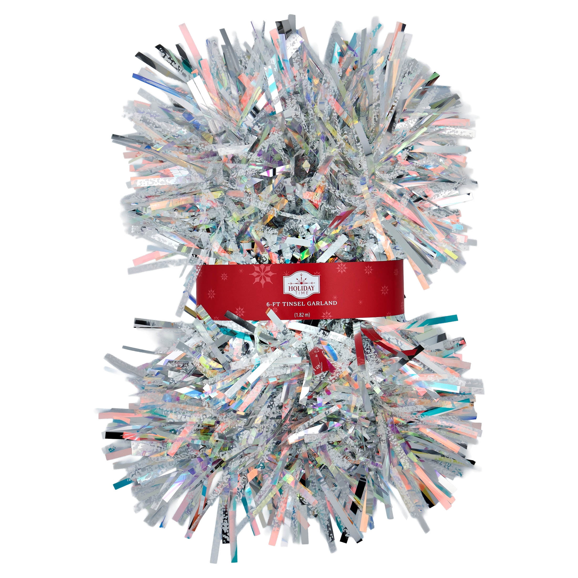 Chunky Tinsel Christmas Garland, White, 6', by Holiday Time