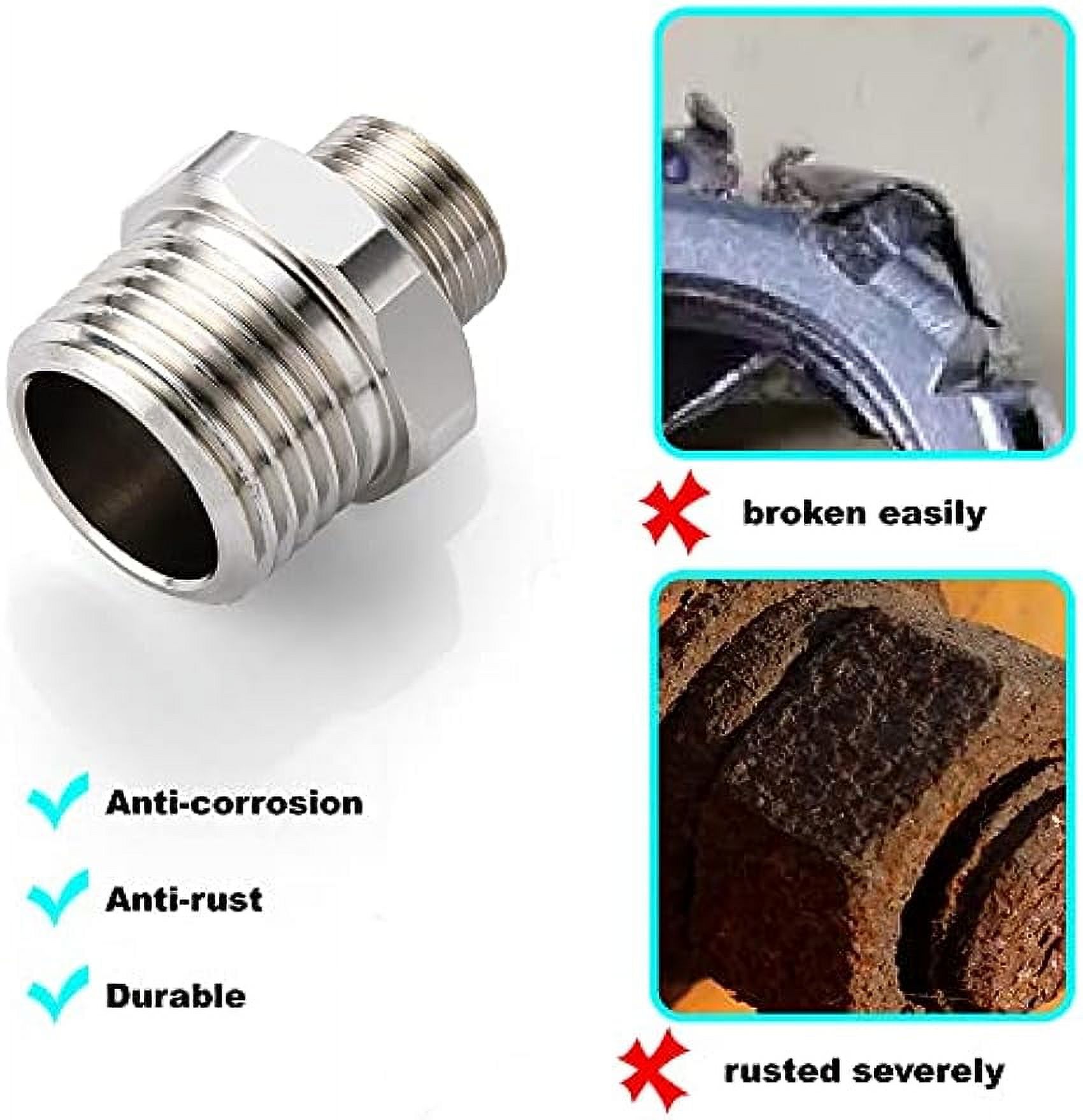1/2" Male To 3/8" Female NPT Blue Anodized Aluminum Pipe Thread Reducer Bushing