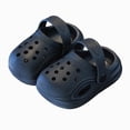 thumbnail image 3 of KPOPLK Toddler Clogs Boys Girls Ganden Shoes Little Kids Slip on Slides Sandals Children Summer Beach Pool Water Shower Slippers Size 13.5,Black, 3 of 5