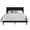 thumbnail image 2 of Home Design Bangor Queen Upholstered Wingback Platform Bed Frame, Linen, No Box Spring Required, Black, 2 of 7
