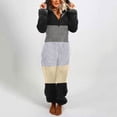 thumbnail image 2 of Gibobby Mono Bombachos Pijamas de manga larga de lana artificial para mujer Casual Color sólido Cremallera Suelta con capucha Mono Pijamas Casual Invierno Cálido Orejas lindas(Negro， XL), 2 of 5