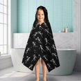 thumbnail image 6 of Black Dancing Skeleton Pattern Hooded Bath Towel，50"x30" for Ages 3 To 12 Kids, Quick Dry Lightweight Soft Microfiber Hood Beach Towel Cover Up for Kids, 6 of 7
