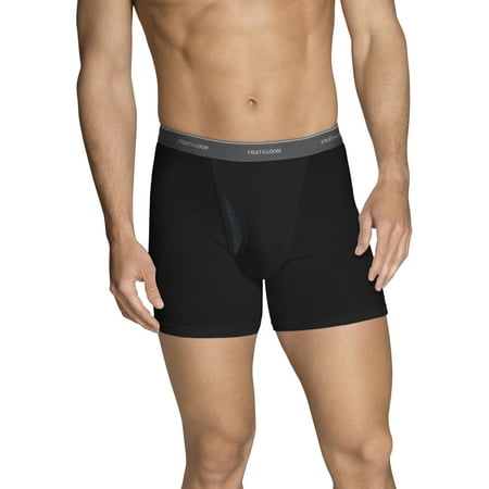 Fruit of the Loom Men's CoolZone Fly Dual Defense Black and Gray Short Leg Boxer Briefs, 5 Pack