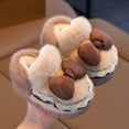 thumbnail image 2 of BOBOGOJP Toddler Kids Slippers Girls Boys House Shoes Winter Slippers Plush Warm Soft with Cute Cartoon Design Indoor Shoes Brown for Size 10, 2 of 5