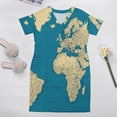 thumbnail image 5 of World Political Map with Countries, Cities Roads Lakes And Rivers Loose Pocket Dress Dresses Summer Summer Dresses for Women, 5 of 9