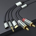 thumbnail image 1 of Divisor en Y de cable de audio 3 en 1 macho a 2 RCA para tableta de teléfono Iphone / Android (1 m), 1 of 7
