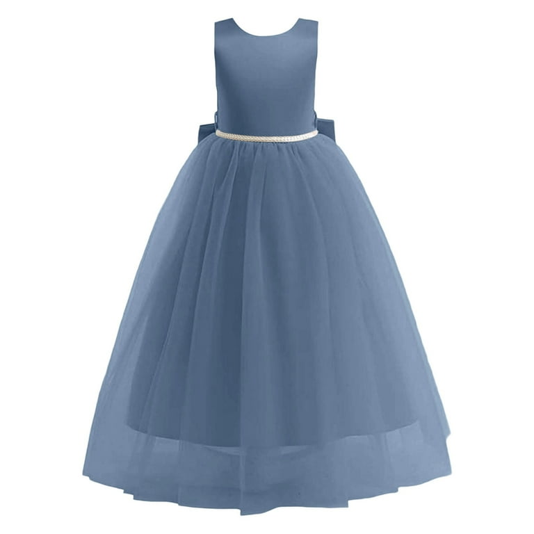 Dresses for Kids Short Sleeves Blue Girls Fall Dress Birthday Dress Girls  Dresses Size 9-10 year - Walmart.com