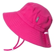 Jan & Jul Baby Girl Sun-Hat with Chin-strap, UPF 50 Quick Drying Fabric (S: 0-6 months, Hot Pink)