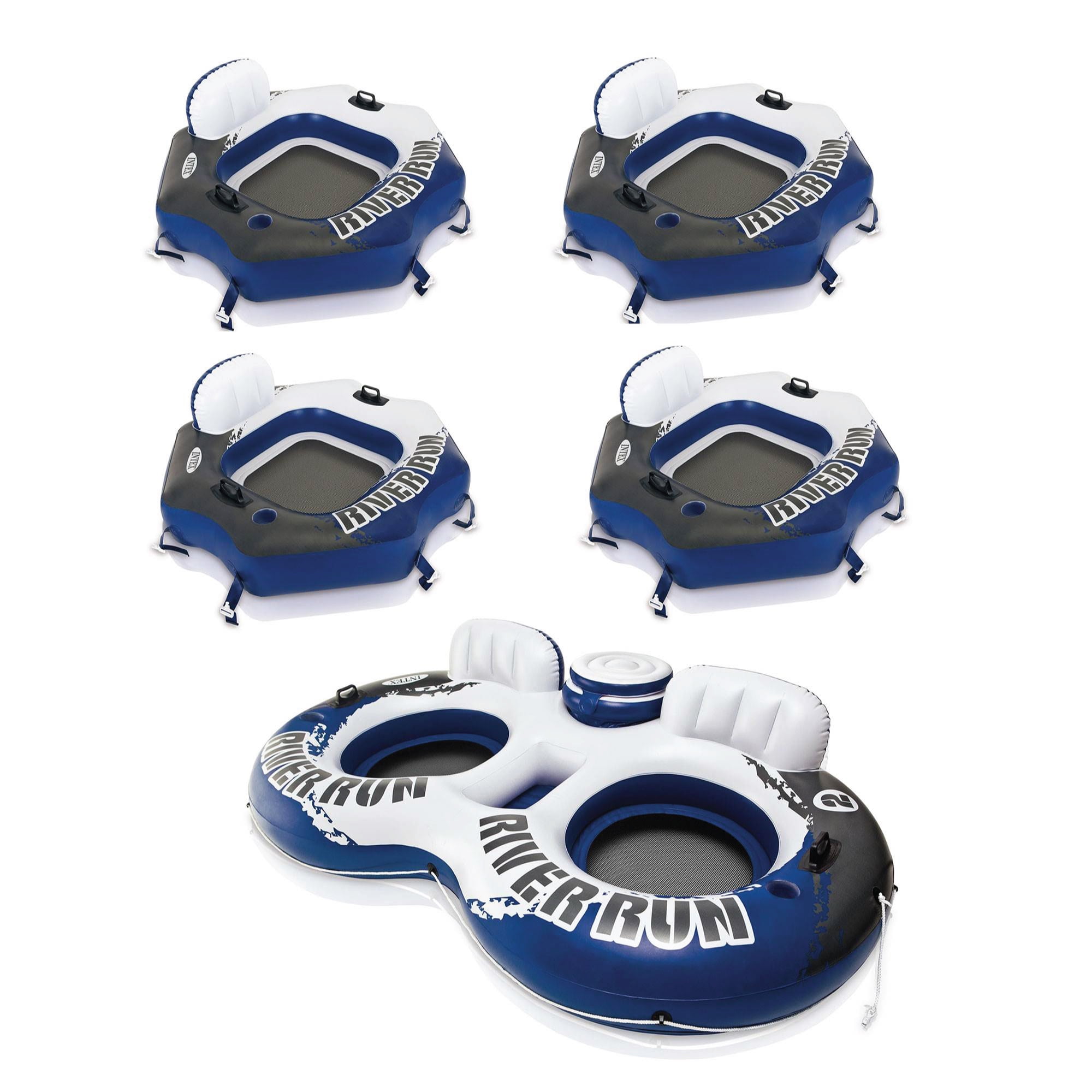 Intex Seahawk 4-Person Inflatable Boat Set with Oars, Air Intex Seahawk 4-Person Inflatable Boat Set with Oars, Air