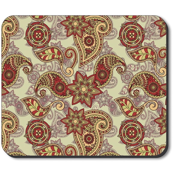 Art Plates Mouse Pad - Red Paisley