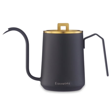 Easyworkz Gooseneck Pour Over Stainless Steel Coffee Kettle 20 oz with Upgraded Spout, Brass Gold Black SALE Today! Easyworkz Gooseneck Pour Over Stainless Steel Coffee Kettle 20 Oz With Upgraded Spout, Brass Gold Black