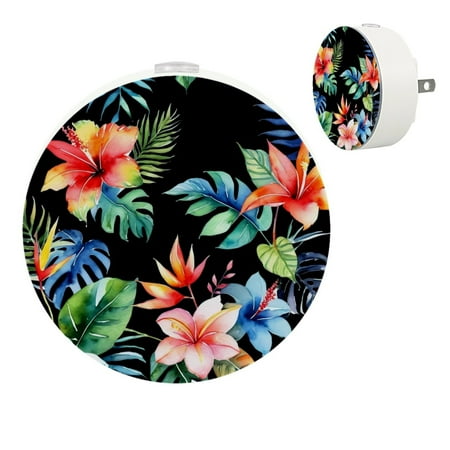 

YZUOUZY Bedside Lamps LED Lamp Bedroom Lamps Set of 2 Plants Tropical Flowers Leaves