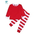thumbnail image 2 of Deago Matching Family Christmas Pajamas Set Striped Holiday Festival Sleepwear For Men Women & Kids, 2 of 9