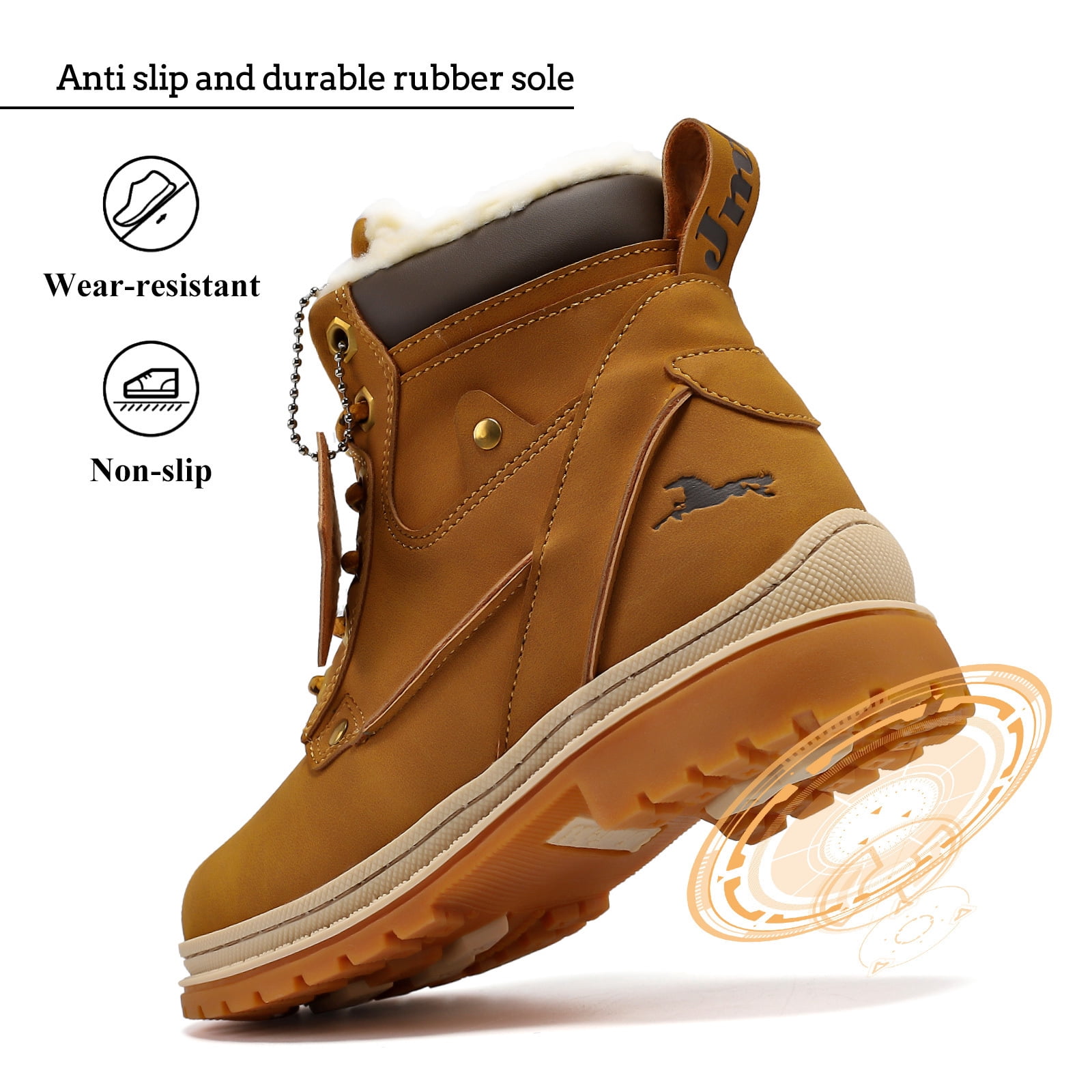 FANGFIUP Boys Hiking Boots Kids Hiking Shoes Girls Outdoor Warm Winter Snow Boots Adventure Trekking Shoes Anti-skid Sneakers Steel Buckle Durable Comfortable