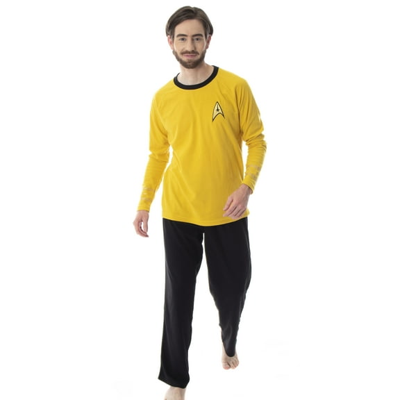 Star Trek Original Series Men's Uniform Costume Sleepwear 2PC Pajama Set - Kirk Spock