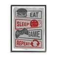 thumbnail image 2 of Stupell Industries Eat Sleep Game Repeat Quote Saying Vintage Sign Graphic Art White Framed Art Print Wall Art, 24x30, by Lux + Me Designs, 2 of 5