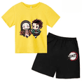 thumbnail image 3 of Conjunto de camiseta y pantalones cortos con estampado de Kamado Nezuko de Demon Slayer para adolescentes y niños, ropa de manga corta para niños y niñas, 3 of 5