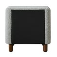 thumbnail image 3 of Grey Boucle Nightstand - 2 Drawer Bedside Table, Modern Minimalist Bedroom Furniture, Chic Upholstered Nightstand with Wooden Legs Grey + 2 Drawers + Bedroom + Rectangle + Drawers, 3 of 6
