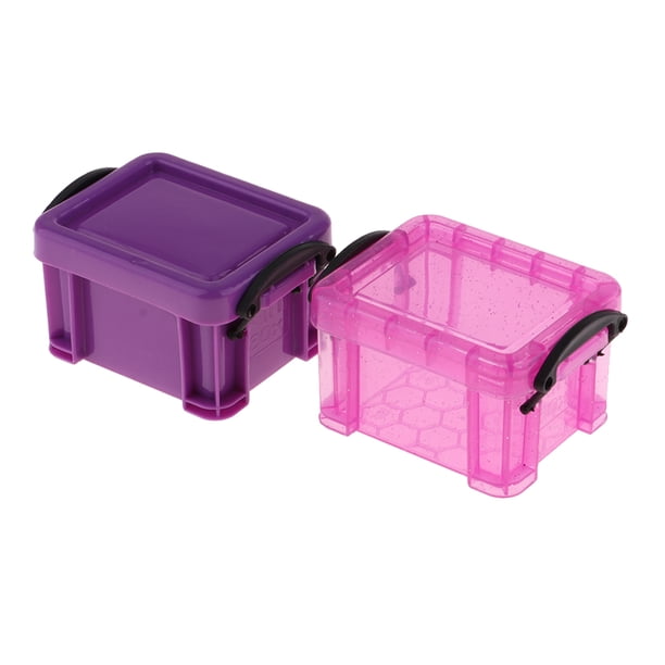 Casa Miniatura 1: 6 Juguetes Calientes Caja de Almacenamiento de Plástico 7.8 X 6.3 X 5cm Púrpura CUTICAT Estuche de almacenamiento para casa de muñecas