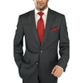thumbnail image 2 of Salvatore Exte Men's Suit Modern Two Button Jacket Flat Front Pants Striped Dark Gray, 2 of 6