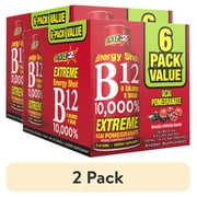(2 pack) Stacker 2 B12 10,000% Energy Shot Acai Pomegranate, 2 fl oz, 6 count
